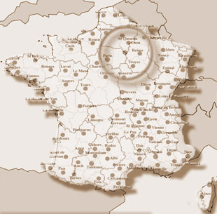 Château Thierry localization of a French map