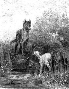 La Fontaine - illustration G.DORÉ - le Loup et l'Agneau